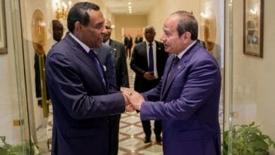 الرئيس المصري السيسي ورئيس الوزراء السوداني كامل