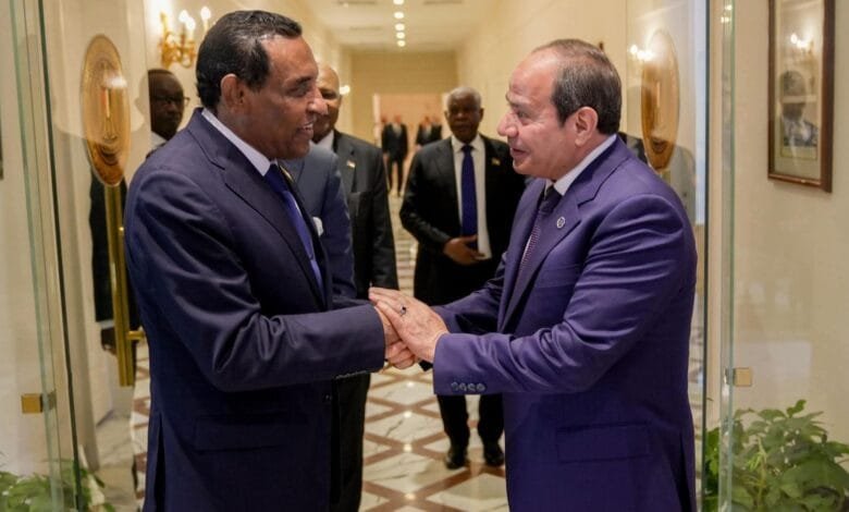 الرئيس المصري السيسي ورئيس الوزراء السوداني كامل