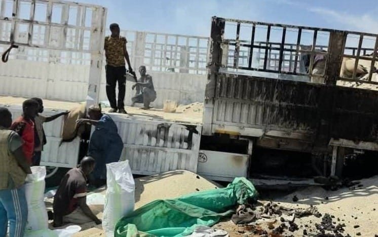 شحنة الأمدادات بعد الضربة