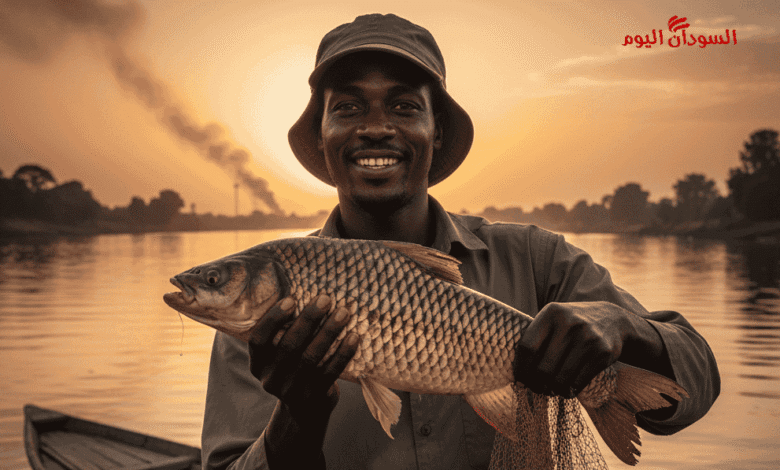 صورة تعبيرة توضح اصطياد الاسماك