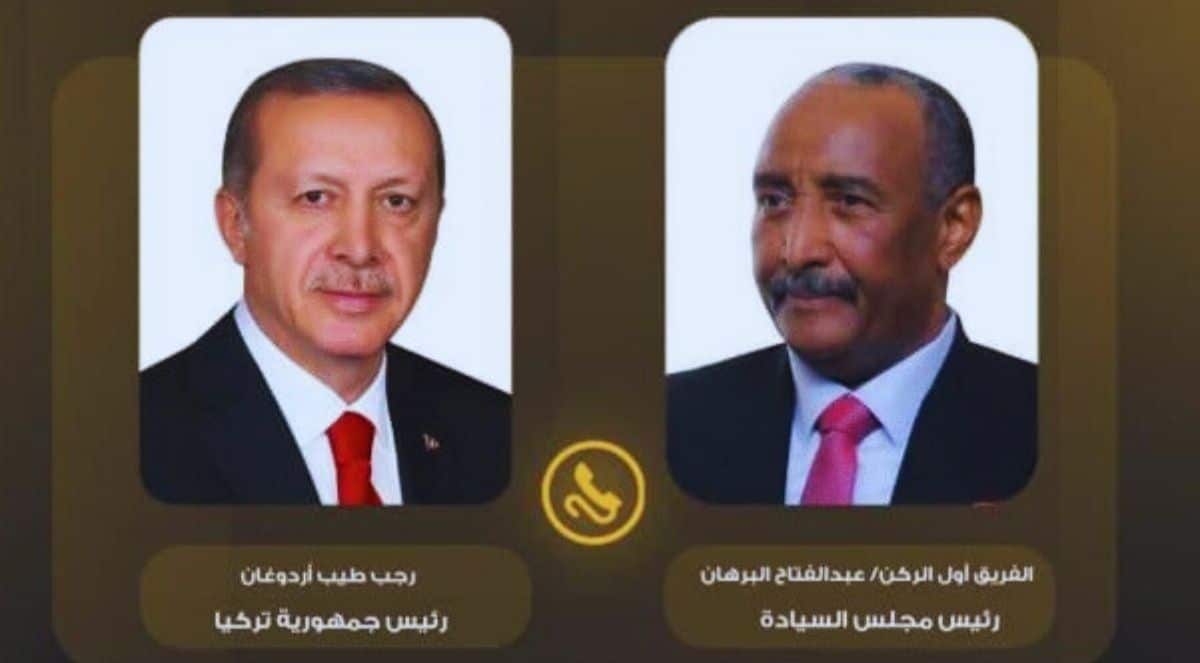 الرئيس رجب طيب أردوغان أجرى مساء أمس اتصالًا هاتفيًا مع رئيس مجلس السيادة السوداني عبد الفتاح البرهان